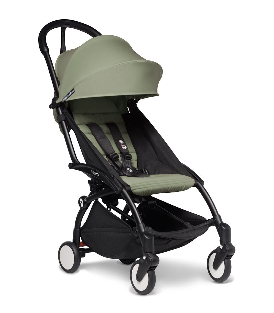 YoYo² Stroller Black Frame with Olive Textiles, Olive, mainview